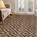 SAND MINE Reversible Mats, Plastic Straw Rug, Modern Area Rug, Large Floor Mat and Rug for Outdoors, RV, Patio, Backyard, Deck, Picnic, Beach, Trailer, Camping, Black & Brown, 5' x 8'