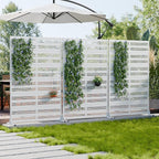 Casaphoria Metal Privacy Screen Outdoor, 72" H x 47" W Freestanding Decorative Privacy Screen for Patio Deck Balcony Garden with Stable Base, White-Harold