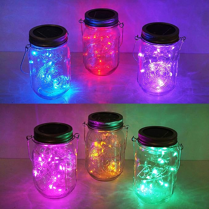 Indoor String Lights for Mason Jars, Solar Powered, Silver Wire