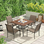 VICLLAX Patio Dining Table for 4 Square Metal Outdoor Table - Image 7