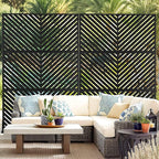 Outdoor Privacy Screen,72" H×47" W Metal Privacy Screen, Freestanding Privacy Fence Panels for Patio