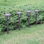 EXCMARK 10 Pack Solar Lights Outdoor Decorative Garden Yard Lights for Pathway Walkway Sidewalk Driveway. (Brown, Warm White)
