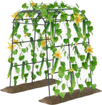 Miory Garden Arch Trellis for Climbing Plants Outdoor, Metal Plants Support Trellis for Climbing Vine Tomato Vegetable Flower Fruit, Cucumber Trellis for Raised Bed (71 x 83 Inch)