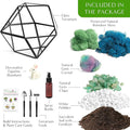 Terrarium Kit, 7-Inch Dodecahedron Glass Container with Moss and Crystals
