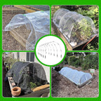 Garden Hoops for Raised Beds- Rust Free Fiberglass Frame Plant Hoops with Support Bases -Greenhouse Hoops Grow Tunnel , 72pcs，Vanilla