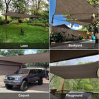 SUNLAX Sun Shade Sail 8' x 10' Brown Rectangle Canopy Sail Shade Cover UV Block Permeable Sunshade Outdoor for Patio Backyard (We Make Custom Size)