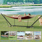 Double Hammock with Steel Stand, Polyester, 450 lb Capacity