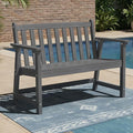 Ciokea 48" Outdoor Bench, HDPE Weatherproof Porch Bench, 2-Person Garden Benches with 550 Lbs, Waterproof Patio Benches for Outside Balcony Deck Backyard, Dark Grey