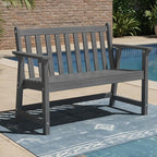 Ciokea 48" Outdoor Bench, HDPE Weatherproof Porch Bench, 2-Person Garden Benches with 550 Lbs, Waterproof Patio Benches for Outside Balcony Deck Backyard, Dark Grey