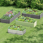 2PCS 6x3x1FT Galvanized Raised Garden Bed, Galvanized Planter Raised Garden Boxes Outdoor, Large Metal Raised Garden Beds for Vegetables-Grey
