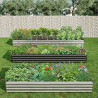 2PCS 9x3x1ft Galvanized Raised Garden Bed Kit,Metal Planter Box for Vegetables,Flowers,Herbs Durable Rust-Resistant Patio Gardening Beds,Black