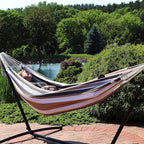 Sunnydaze Double Brazilian Cotton Hammock for Outside - 450-Pound Capacity Outdoor Hammock - Calming Desert
