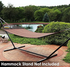 Sunnydaze Soft-Spun Polyester Rope Double Hammock for Outside - 600-Pound Weight Capacity Extra Large Hammock - Mocha