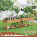 FILWH Raised Garden Bed with Legs Elevated Wooden Planter Box Stand Large Planter Stand Box for Fruits Vegetables Flowers with Divider with Bag - 48 * 24 * 30.5IN（Brown）