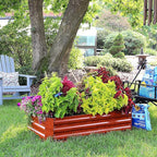 Sunnydaze 11.75" H Raised Metal Garden Bed - Galvanized Raised Garden Bed Outdoor for Vegetables and Flowers - Woodgrain - 4' x 2' Rectangle