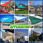 ShadeMart 8' x 8' x 8' Beige Triangle Sun Shade Sail UPF50 Canopy Fabric Cloth Screen, Water Air Permeable & UV Resistant, Heavy Duty, Carport Patio Outdoor smTAPT08 - (We Customize Size)