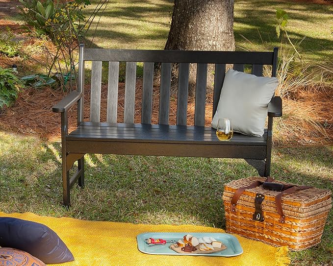 POLYWOOD Vineyard 48" Outdoor Patio Bench, Green