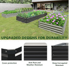 2PCS 7x3x1ft Galvanized Raised Garden Bed Kit,Metal Planter Box for Vegetables,Flowers,Herbs Durable Rust-Resistant Patio Gardening Beds,Black