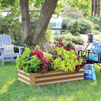 Sunnydaze 11.75" H Raised Metal Garden Bed - Galvanized Raised Garden Bed Outdoor for Vegetables and Flowers - Brown - 4' x 2' Rectangle