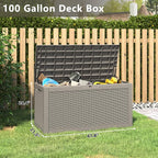 KAMABOKO 101 Gallon Waterproof Large Resin Deck Box, Lockable Large Outdoor - Image 2