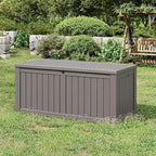 Outdoor Storage Box, Resin Deck Boxes Indoor and outdoor, Waterproof Storage Box Lockable Lid (Grey, 120 Gallon)