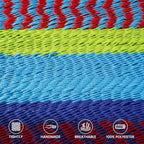 Lazy Daze Hammocks 10.5 FT Double 2 Person Caribbean Rope Hammock, Hand Woven Polyester Hammock with Spreader Bars, for Outside Outdoor Backyard Patio Poolside, 450 LBS Capacity, Multicolor