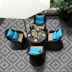 SAND MINE Waterproof Outdoor Rug 6x9 ft, Plastic Reversible Rug, Modern Area Rug, Large Floor Mat for Outdoors, RV, Patio, Backyard, Deck, Picnic, Beach, Camping, Black Grey Lattice