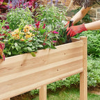 Yaheetech 2pcs Raised Garden Bed 48x24x30in Elevated Wooden Horticulture Planter Box with Legs Standing Growing Bed for Gardening/Backyard/Patio/Balcony, Wood
