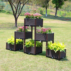 D'vine Dev Planter Raised Beds - Elevated Garden Box with Drainage Plug Raised Garden Beds for Vegetable/Flower/Herb Outdoor Standing Beds Gardening Kit, RGB-6