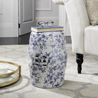 Safavieh ACS4514A Safavieh Castle Gardens Collection Glazed Ceramic Birds Garden Stool, Blue
