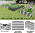 2PCS 7x3x1ft Galvanized Raised Garden Bed Kit,Metal Planter Box for Vegetables,Flowers,Herbs Durable Rust-Resistant Patio Gardening Beds,Silver