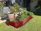 Land Guard Galvanized Raised Garden Bed Kit, Planter Boxes Outdoor, Oval Large Metal Beds for Vegetables(Brown)……