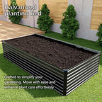 12x2x2FT Galvanized Raised Garden Bed Kit,Vegetable Plant Boxes-Rectangle Metal Flower Box,Large Planter Raised Beds Outdoor Garden for Planting,Fruit,Herb-Black