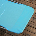 Outsunny 2 Piece Folding Chaise Lounge Chairs, Pool Sun Tanning Chairs with Reclining Back, Breathable Mesh Seat, Headrest for Beach, Yard, Patio, Blue