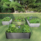 6x3x2FT Galvanized Raised Garden Bed,Galvanized Planter Boxes Outdoor, Large Metal Raised Garden Beds for Vegetables-Grey