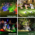 Kingsyard Solar Color Changing Lights 8 Colors, USB & Solar Powered Solar Lights Outdoor Waterproof IP68, Multicolor RGB Outdoor Lights for Garden Yard Landscape Decor, 6 Pack
