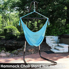Sunnydaze Outdoor Hammock Chair Swing - Hanging Hammock Swing - Hanging Reading Chair - Soft-Spun Polyester Rope - Caribbean XL - Sky Blue