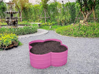 Plant & Plot Galvanized Raised Garden Beds Outdoor // 3×3×1 ft Planter Raised Beds for Gardening, Vegetables, Flowers // Large Metal Garden Box (Pink) // Patented Tool-Free Design