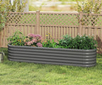 Galvanized Raised Garden Bed, Outdoor Planter Bed, Metal Planter Box for Gardening and Planting,8x2x1.5ft, Dark Grey