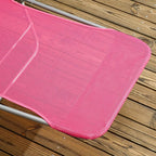 Outsunny 2 Piece Folding Chaise Lounge Chairs, Pool Sun Tanning Chairs with Reclining Back, Breathable Mesh Seat, Headrest for Beach, Yard, Patio, Pink