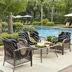 Cushion Covers, 8 Pack, Stretch Fit, Black River Pattern for Patio Seating