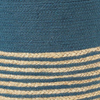 REDEARTH · Cylindrical Pouf Foot Stool Ottoman - Jute Braided Pouffe Poof Accent Sitting Footrest for Living Room, Bedroom, Nursery, Patio, Lounge & Other Rooms (Teal Natural, 14.5"X14.5"X16")