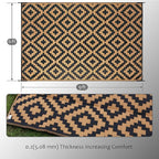 SAND MINE Reversible Mats, Plastic Straw Rug, Modern Area Rug, Large Floor Mat and Rug for Outdoors, RV, Patio, Backyard, Deck, Picnic, Beach, Trailer, Camping, Black & Brown, 6' x 9'