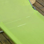 Outsunny 2 Piece Folding Chaise Lounge Chairs, Pool Sun Tanning Chairs with Reclining Back, Breathable Mesh Seat, Headrest for Beach, Yard, Patio, Green