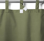 Elrene Home Fashions Matine Weatherproof Tab-Top Indoor/Outdoor Solid Color Curtain Panel for Porch, Pergola, Patio, Deck, 52”W x 95”L, Green (Pack of 3)